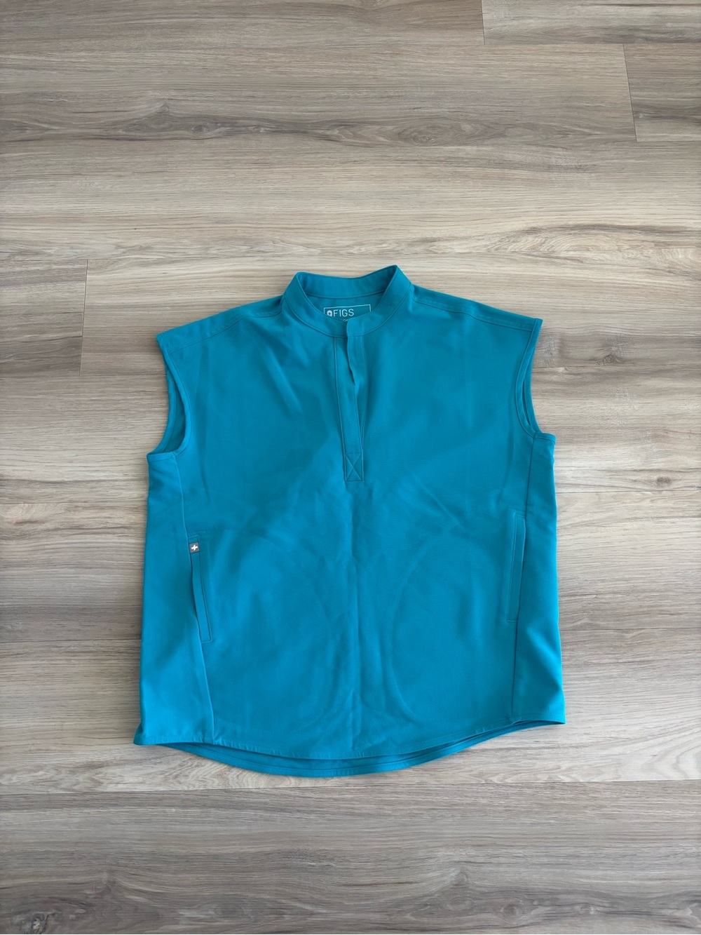 FIGS Teal Rafaela top